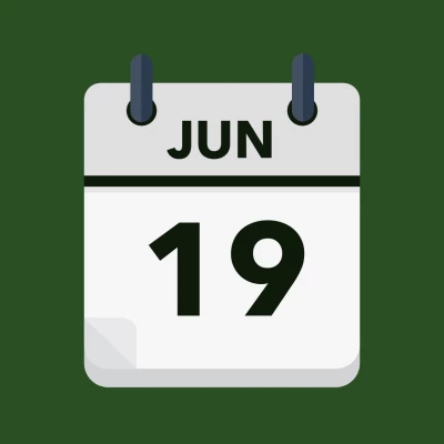 Calendar icon showing 19th June
