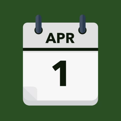 Calendar icon showing 1st April