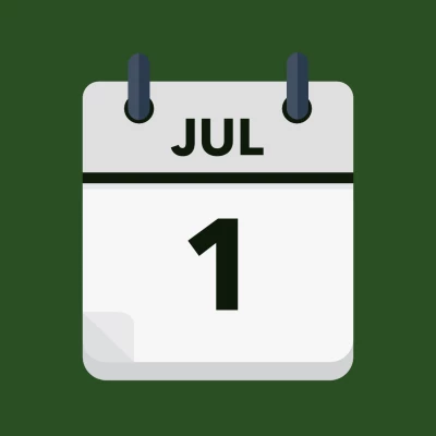 Calendar icon showing 1st July