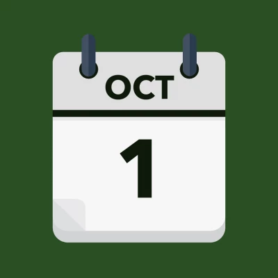 Calendar icon showing 1st October