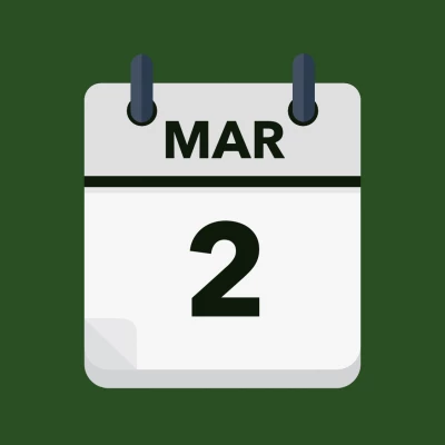 Calendar icon showing 2nd March