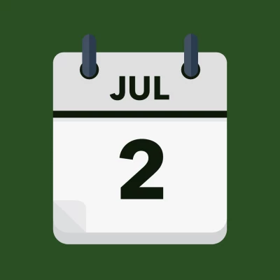 Calendar icon showing 2nd July
