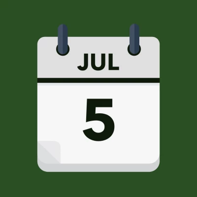 Calendar icon showing 5th July