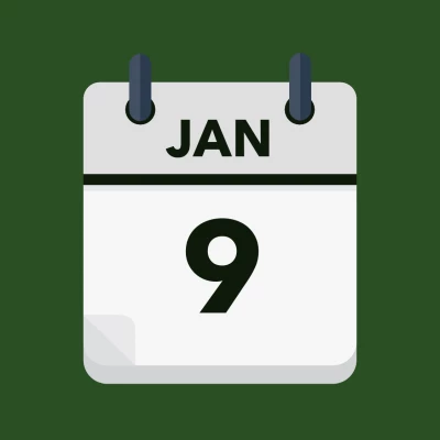 Calendar icon showing 9th January