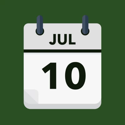 Calendar icon showing 10th July