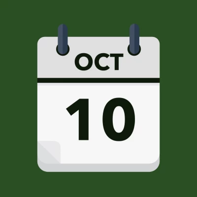 Calendar icon showing 10th October