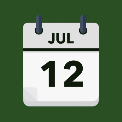 Calendar icon showing 12th July