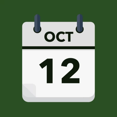 Calendar icon showing 12th October