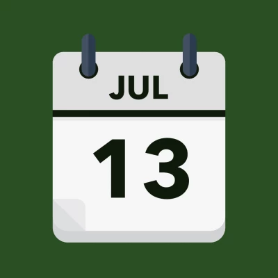 Calendar icon showing 13th July