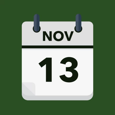 Calendar icon showing 13th November