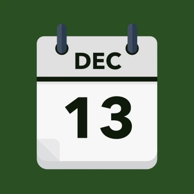 Calendar icon showing 13th December