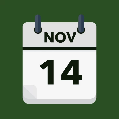 Calendar icon showing 14th November