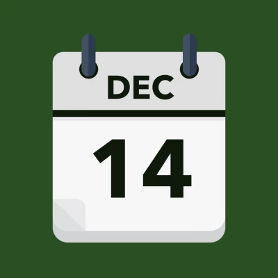 Calendar icon showing 14th December