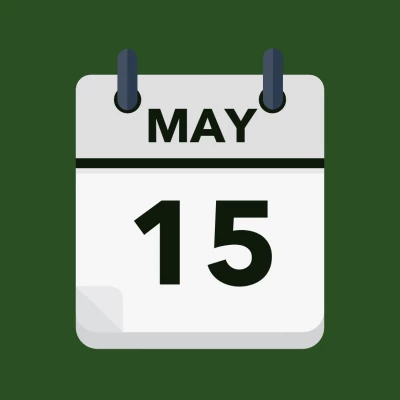 Calendar icon showing 15th May