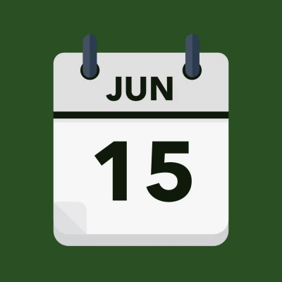 Calendar icon showing 15th June
