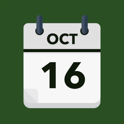 Calendar icon showing 16th October