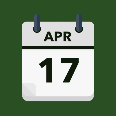 Calendar icon showing 17th April