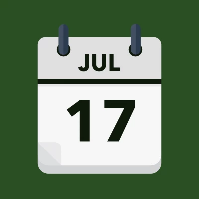 Calendar icon showing 17th July