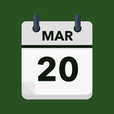 Calendar icon showing 20th March