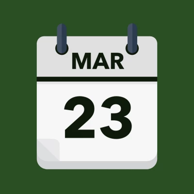 Calendar icon showing 23rd March