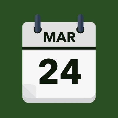 Calendar icon showing 24th March