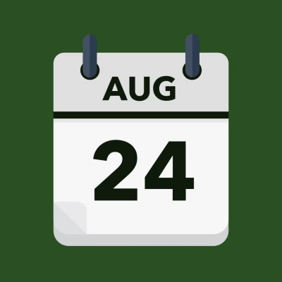 Calendar icon showing 24th August