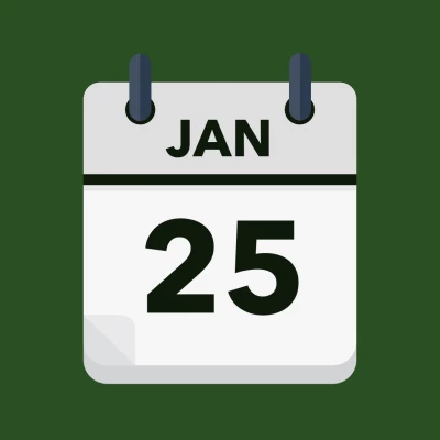 Calendar icon showing 25th January