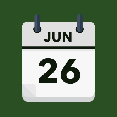 Calendar icon showing 26th June