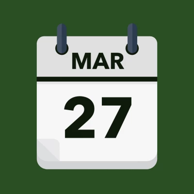 Calendar icon showing 27th March