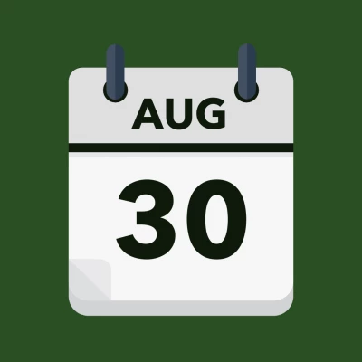 Calendar icon showing 30th August
