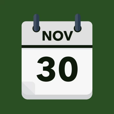 Calendar icon showing 30th November
