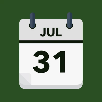Calendar icon showing 31st July
