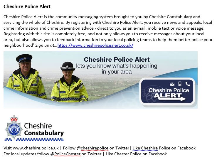 Cheshire Police alert
