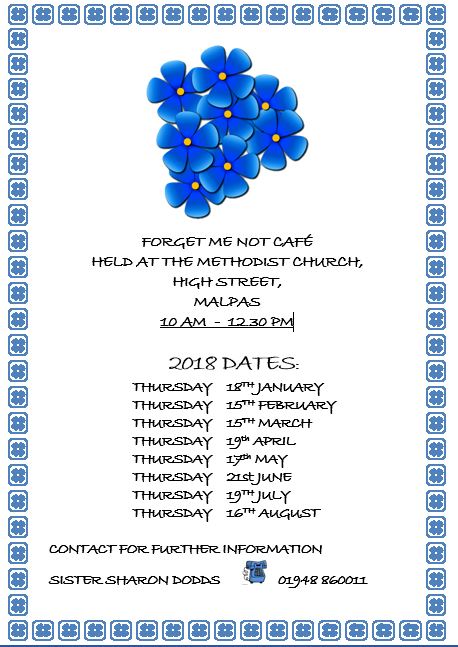 Forget me not cafe dates 2018