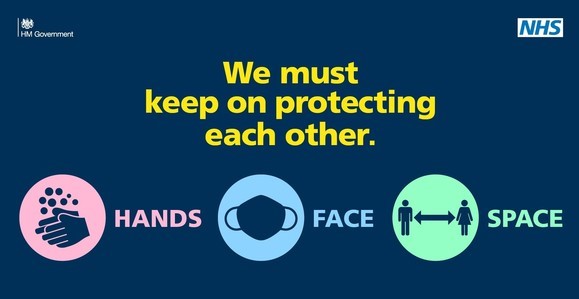Hands Face Space message
