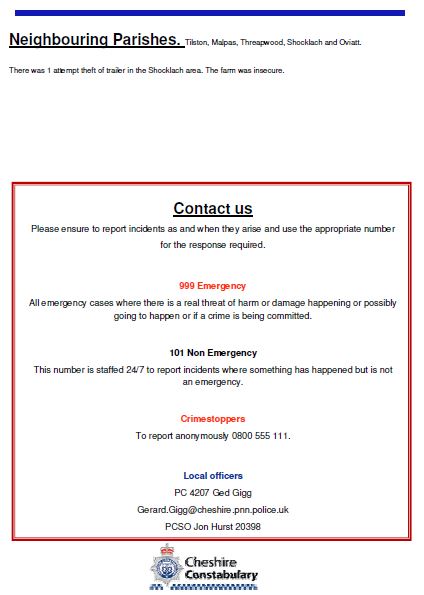July 2016 Police NP update