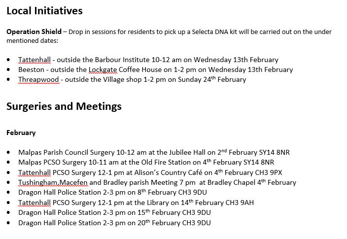 Local initiatives
