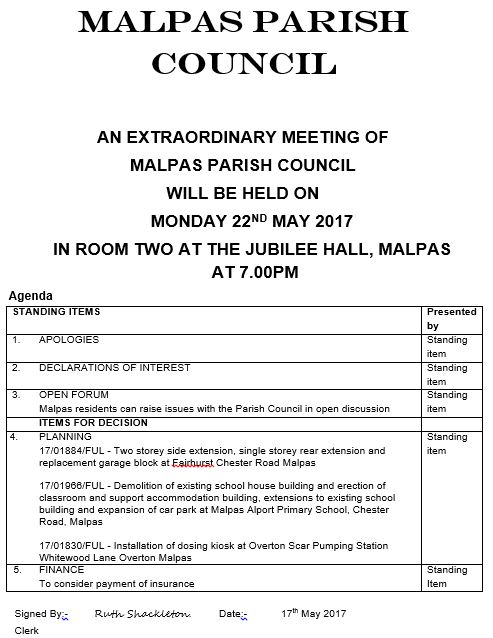 Malpas Planning Review
