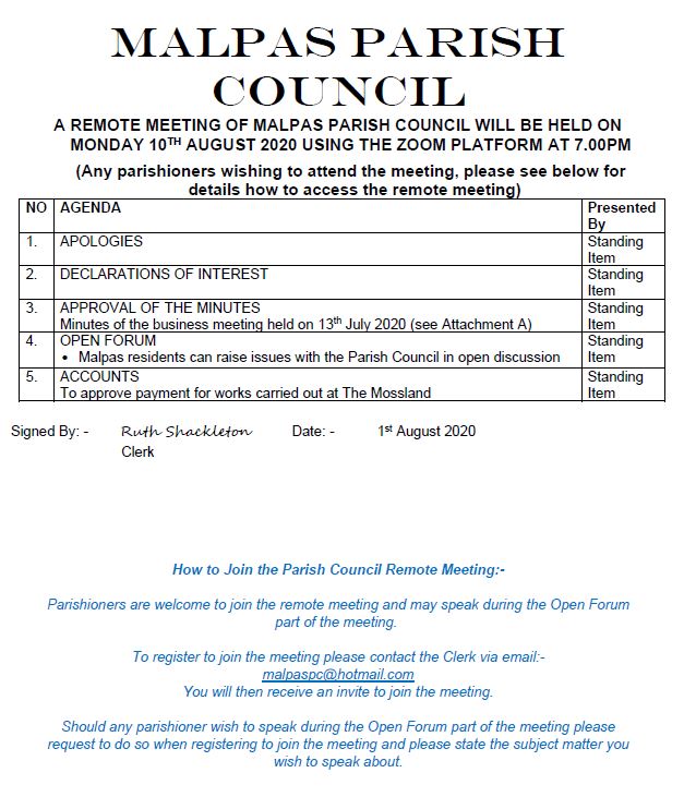MPC agenda August 2020