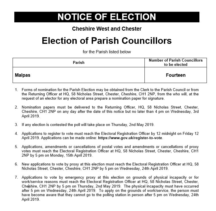 Notice of elections